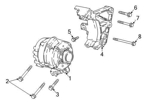 2021 Chevrolet Colorado Alternator Alternator Diagram for 84129223