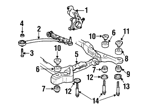 1997 Cadillac DeVille Front Suspension Components, Lower Control Arm, Ride Control, Stabilizer Bar Front Lower Control Arm Assembly Diagram for 25672983