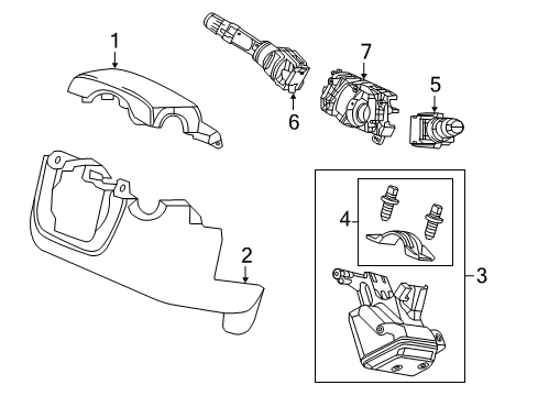 2013 Acura RDX Switches Lock Assembly, Steering Diagram for 35100-TX4-305