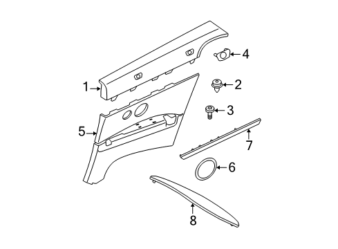 2011 BMW 328i Interior Trim - Quarter Panels Light Strip, Rear Right Diagram for 51439151562