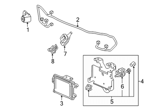 2021 Honda Ridgeline Parking Aid SENSOR ASSY- *NH533* Diagram for 39680-T6Z-A11ZA