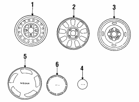 1990 Nissan Axxess Wheels, Covers & Trim Wheel Assembly-Road Diagram for 40300-32R77