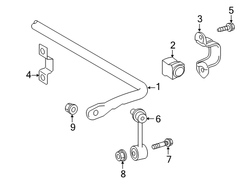 2019 Toyota RAV4 Stabilizer Bar & Components - Rear Stabilizer Bar Bushing Diagram for 48818-0R060