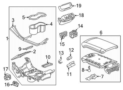 2020 GMC Acadia Center Console Cup Holder Diagram for 84203497