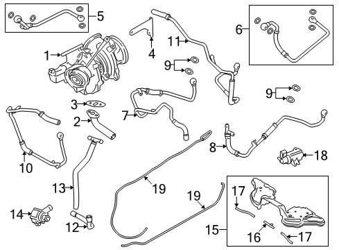 2013 BMW 760Li Turbocharger Return Pipe Diagram for 11427562143