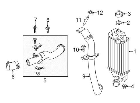 2016 Ford Fiesta Intercooler Intercooler Lower Insulator Diagram for 8V5Z-8125-B