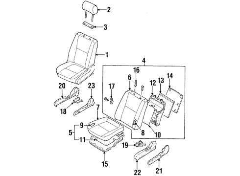 1998 Infiniti I30 Front Seat Components Front Seat Switch Assembly, Left Diagram for 87066-49U22