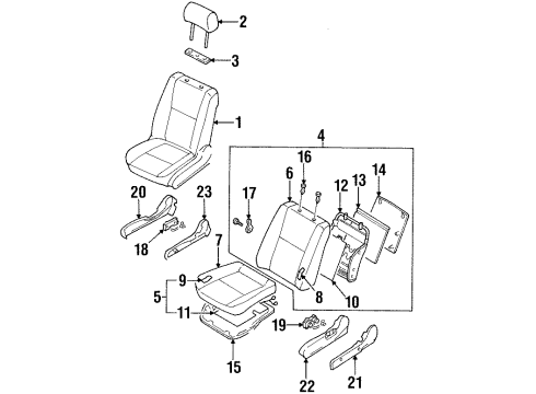 1997 Infiniti I30 Heated Seats Cushion Assy-Front Seat Diagram for 87300-49U10