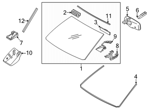 2022 Toyota 4Runner Glass, Reveal Moldings Mirror Assembly, Inner R Diagram for 87810-0WG91