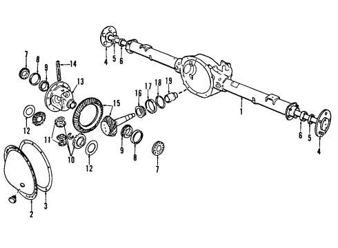 1994 Dodge Dakota Rear Axle, Differential, Propeller Shaft Differential Diagram for 4384220