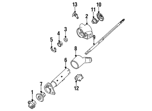 1994 Chevrolet Corsica Ignition Lock Steering Shaft Assembly Diagram for 26013083