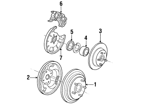 1989 Ford Probe Rear Brakes Rotor Diagram for YS8Z-1V125-CA