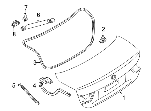 2015 BMW M4 Trunk Tension Spring, Boot Lid/Tailgate Diagram for 51248061661