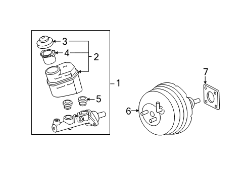 2006 Toyota Avalon Hydraulic System Booster Assembly Diagram for 44610-07121