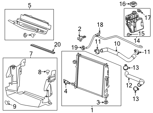 2017 Cadillac ATS Radiator & Components Upper Hose Diagram for 23104587