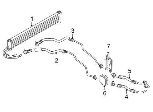 2021 BMW M2 Trans Oil Cooler Transmission Oil Cooler Line, Return Diagram for 17222284698