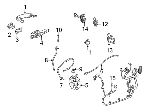 2021 Buick Encore GX Rear Door Latch Diagram for 13527384