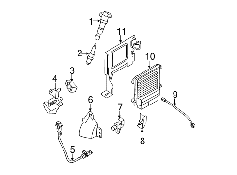 2014 Kia Optima Ignition System Engine Ecm Control Module Diagram for 391082GAN0