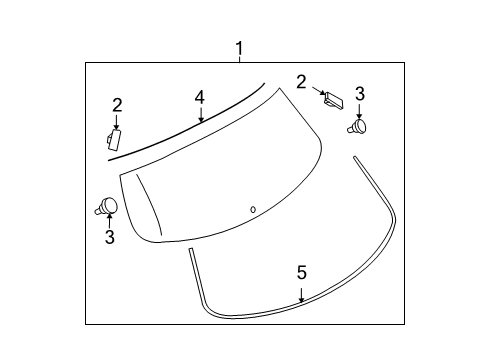 2011 Nissan Versa Lift Gate - Glass & Hardware Dam Rubber Diagram for 90386-EL00A