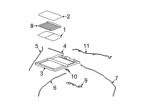 2004 Cadillac CTS Sunroof Side Cover Diagram for 15942601