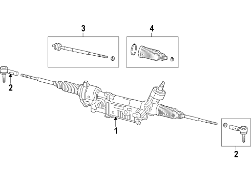 2019 Ram 1500 Classic Steering Column & Wheel, Steering Gear & Linkage, Shroud, Switches & Levers Gear-Rack And Pinion Diagram for 68453599AA