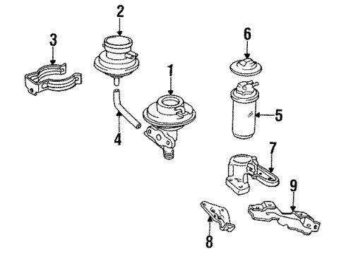 1993 Toyota Celica EGR System Valve Assy, EGR Diagram for 25620-15330