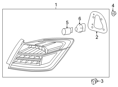 2015 Honda Accord Bulbs Light Assy , L Tail Diagram for 33550-T3V-A02