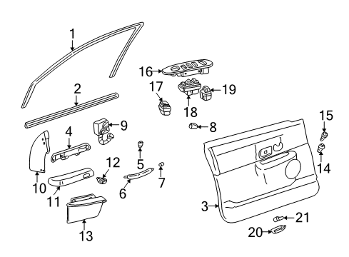 2004 Lincoln Town Car Mirrors Armrest Diagram for 3W1Z-5424141-AAG