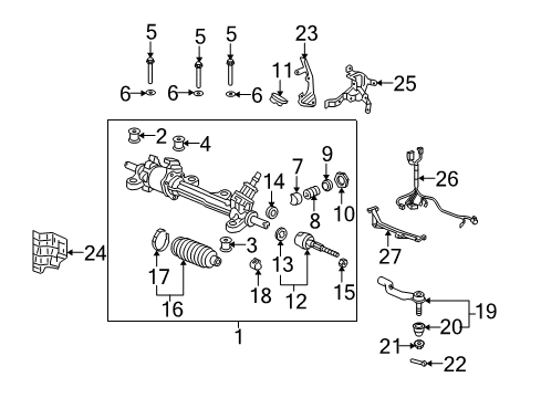 2014 Acura TL Steering Column & Wheel, Steering Gear & Linkage Screw, Rack Guide Diagram for 53414-TR8-P01