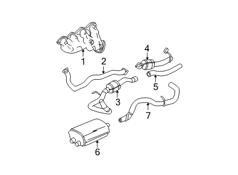 2006 Chevrolet Avalanche 2500 Exhaust Components, Exhaust Manifold Front Pipe Diagram for 15793200