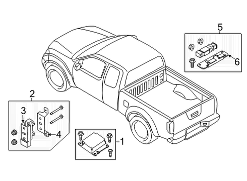 2022 Nissan Frontier Air Bag Components Wire Assy-Steering Air Bag Diagram for 25554-5CA0A