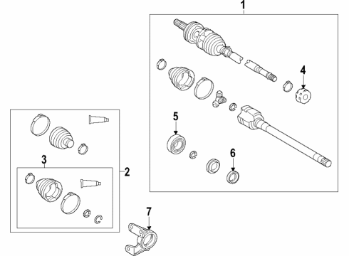 2020 Toyota RAV4 Front Axle Shafts & Joints, Drive Axles Inner CV Joint Diagram for 43403-0R020