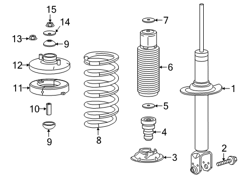 2015 Acura TLX Struts & Components - Rear Damper Unit, Rear Diagram for 52611-TZ3-A01