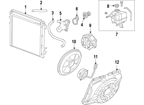 2010 Cadillac SRX Cooling System, Radiator, Water Pump, Cooling Fan Fan Shroud Diagram for 25931645