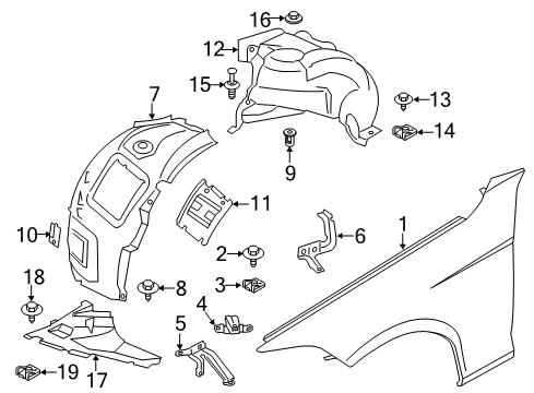 2013 BMW 335i xDrive Fender & Components Cover, Wheel Arch, Frontsection, Frontright Diagram for 51717260728