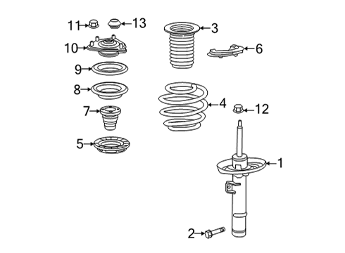 2022 Honda Civic Struts & Components - Front RUBBER, R- FR Diagram for 51684-T20-A01