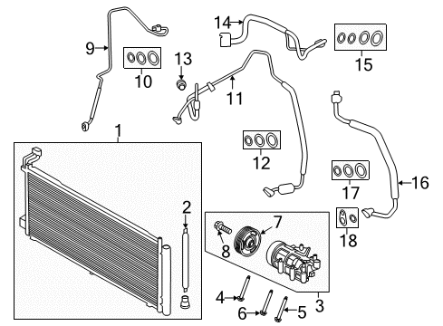 2021 Ford EcoSport A/C Condenser, Compressor & Lines Compressor Mount Bolt Diagram for -W708920-S442