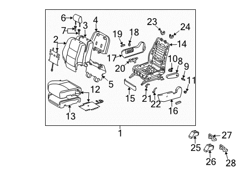 2005 Toyota Highlander Power Seats Seat Back Cover Diagram for 71073-48440-B2