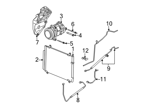 2004 Cadillac CTS A/C Condenser, Compressor & Lines Compressor Bolt Diagram for 24452498