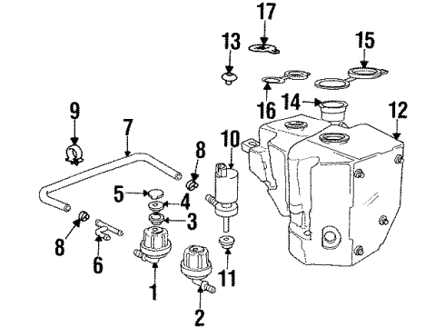1991 BMW 850i Headlamp Washers/Wipers Push-Button Diagram for 61661368599