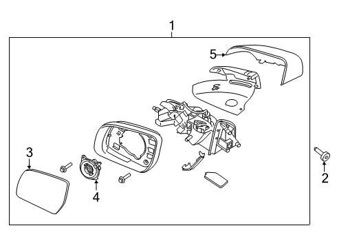 2019 Ford Ranger Mirrors Mirror Glass Diagram for KB3Z-17K707-E