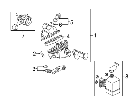 2009 Mercury Milan Powertrain Control Air Cleaner Assembly Diagram for 6E5Z-9600-FA