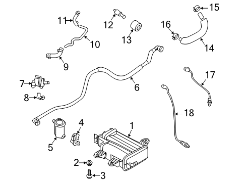 2020 Hyundai Palisade Emission Components BRKT-PCSV Diagram for 28911-3L110