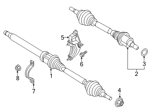 2014 Lincoln MKZ Drive Axles - Front Support Bracket Diagram for DP5Z-3K305-A