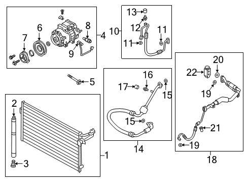 2018 Genesis G90 A/C Condenser, Compressor & Lines PULLEY Assembly-Air Conditioning Compressor Diagram for 97643-B1105