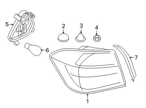 2013 BMW 320i xDrive Bulbs Rear Light In The Side Panel, Left Diagram for 63217313039