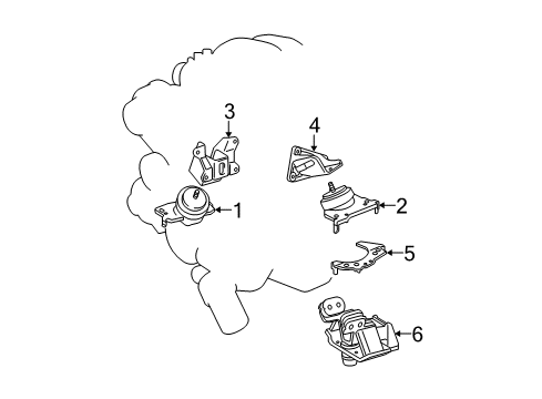 2010 Toyota Tundra Engine & Trans Mounting Mount Bracket Diagram for 12315-31120