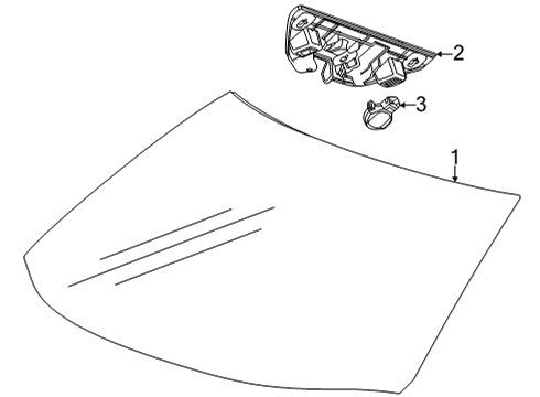 2020 Chevrolet Corvette Glass - Windshield Mount Plate Diagram for 84362506