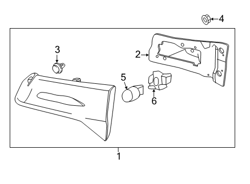 2019 Acura MDX Backup Lamps Light Assembly L Lid Diagram for 34155-TZ5-A72