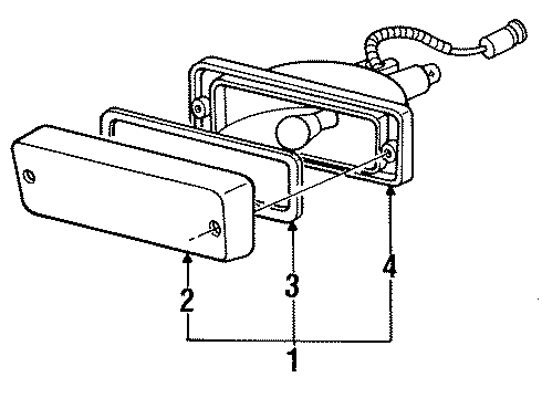 1992 Isuzu Rodeo Park & Signal Lamps, Side Marker Lamps Lamp Assy., L. FR. Combination Diagram for 8-97173-532-0